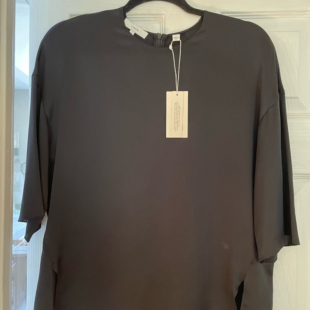 Vince black silk blouse